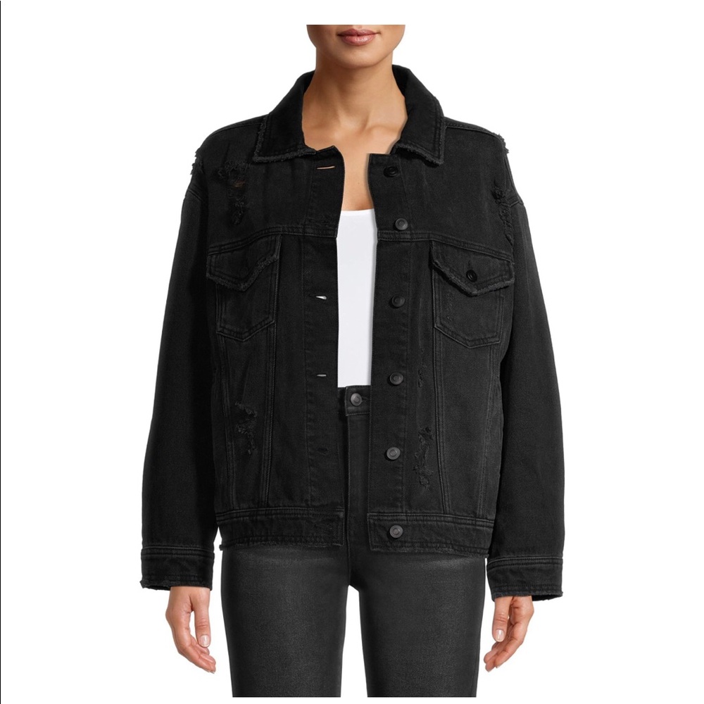 Black denim jacket